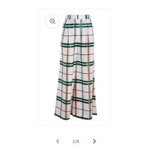 Zimmermann White and Green wide leg pants.
